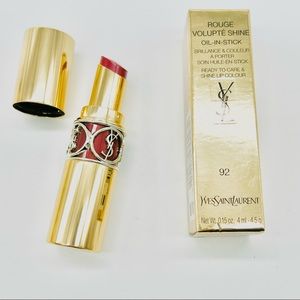Yves Saint Lauren YSL Rouge Volupte Shine Lipstick Balm #92 Rouge Caftan